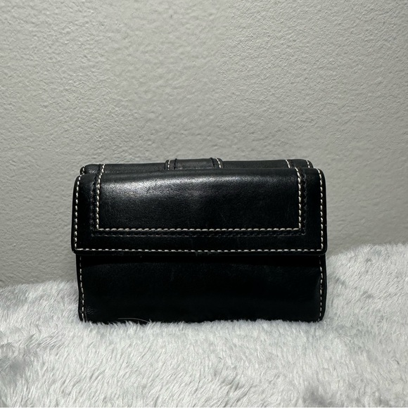 Coach Vintage Authentic Black Leather Trifold Wallet. - Picture 2 of 7